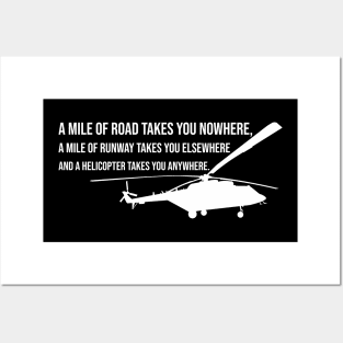 Helicopter with Quotation Posters and Art